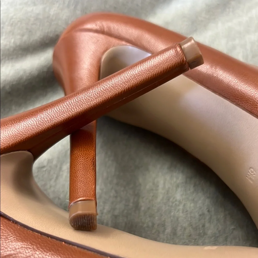 Guess Women's Brown Peep Toe Heels - Picture 4 of 6